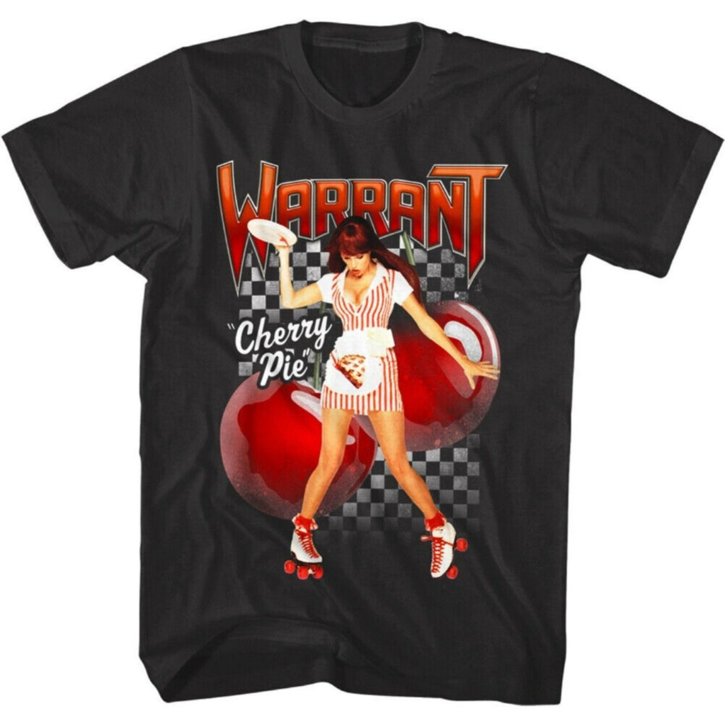 Warrant Cherry Pie T-Shirt Mens Licensed Rock Music Tee Shirt Black