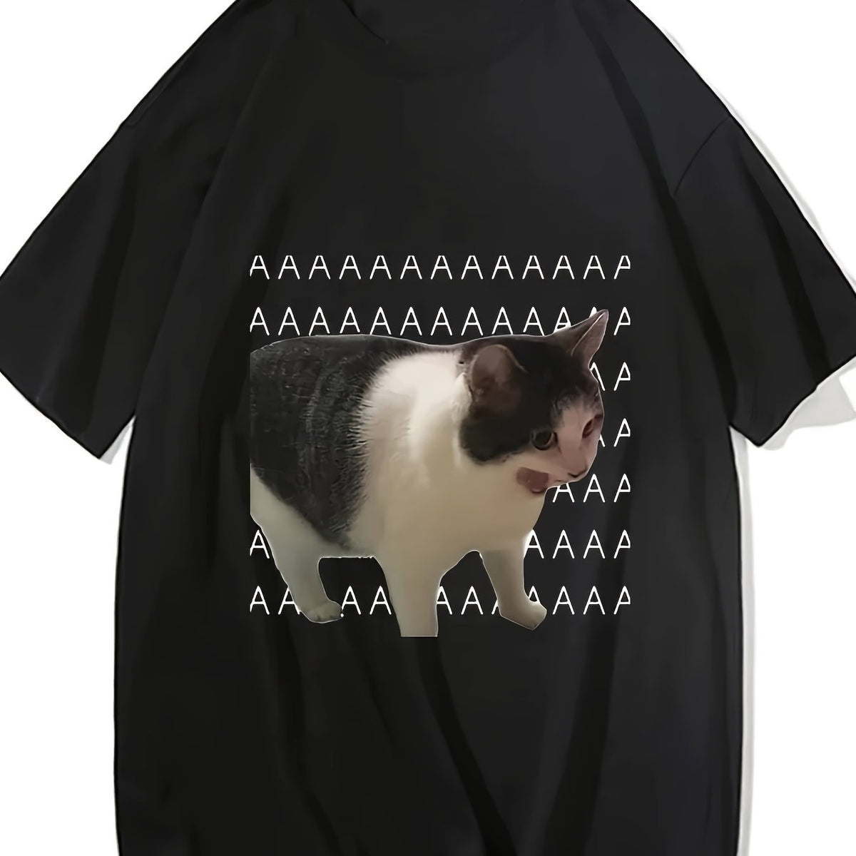 Men's Funny "Sad Cat" Meme T-Shirt with Varsity Dick & Bald Cat Design - Pink Casual Tee, Soft Comfortable Loose Fit Short Sleeve Shirt, Machine Washable for all-Season Wear, Funny Gift for Internet Meme Lovers, PLUS SIZE
