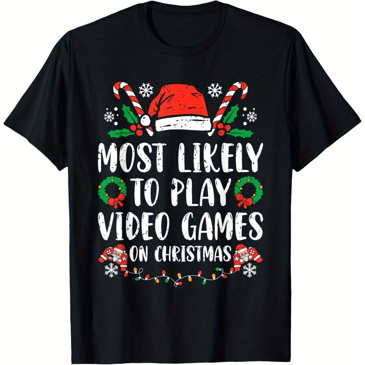 Most Likely to Play Video Games on Christmas Family Matching T-Shirts