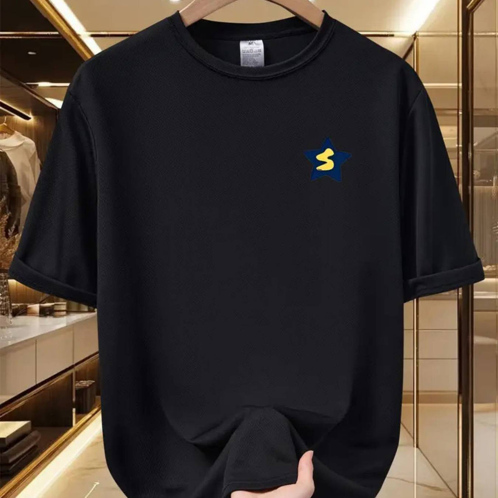 Mens Novelty Gift Tee Men Summer TBirthday Gift for HimShirt with Star Print WhiteMens Novelty
