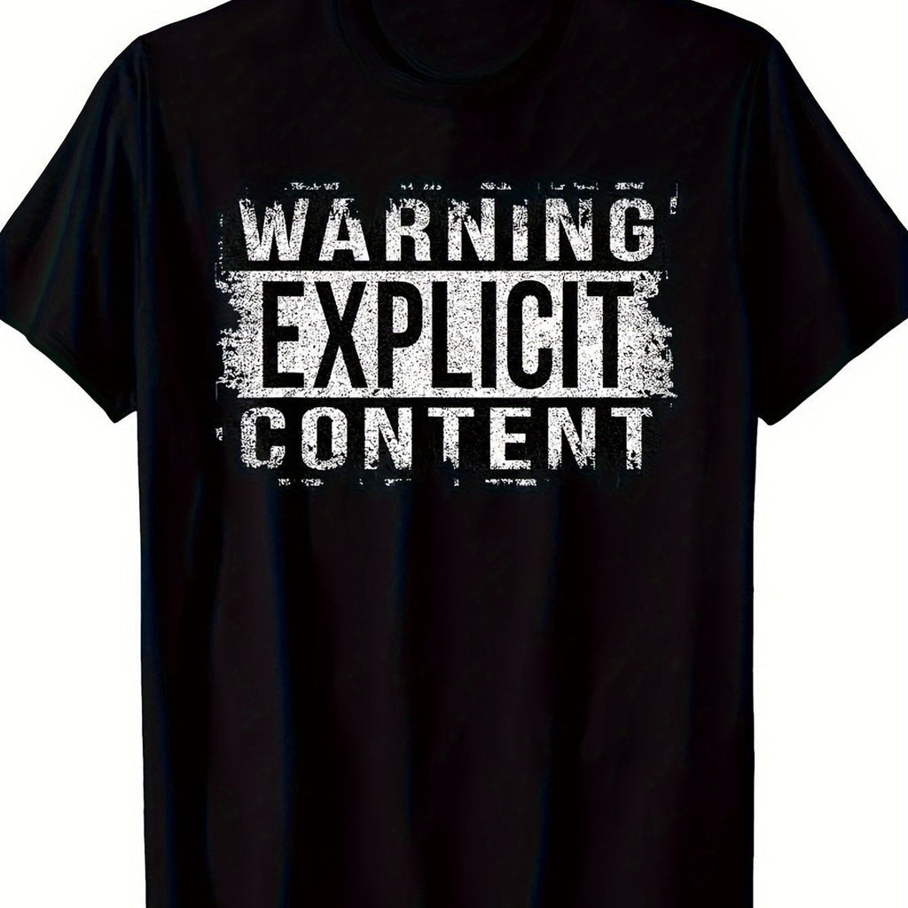 Warning Explicit Content - Distressed Look T-Shirt - 220g