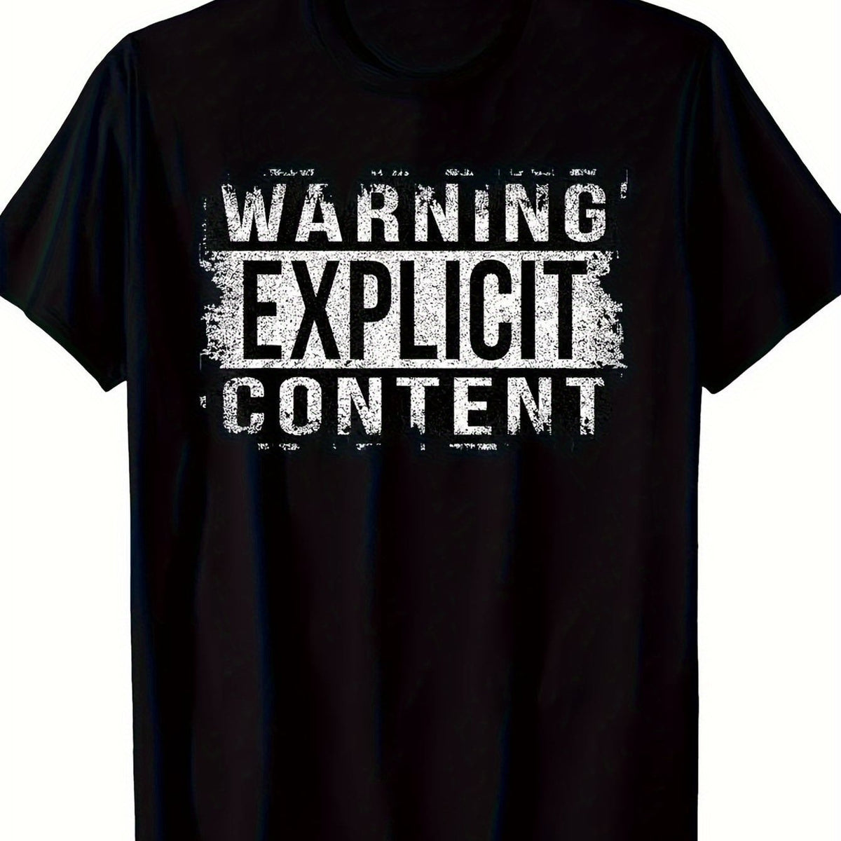 Warning Explicit Content - Distressed Look T-Shirt - 220g