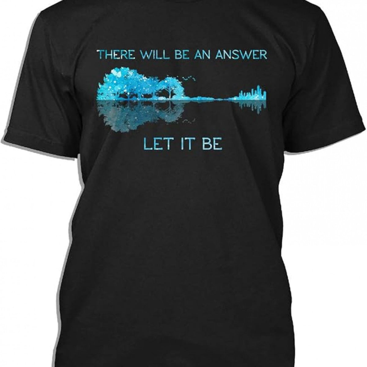 1pc T-shirt Guitare Amusante Guitare Let It Be Natural Guitarist T-Shirt Unisex - 100% Coton, 180G