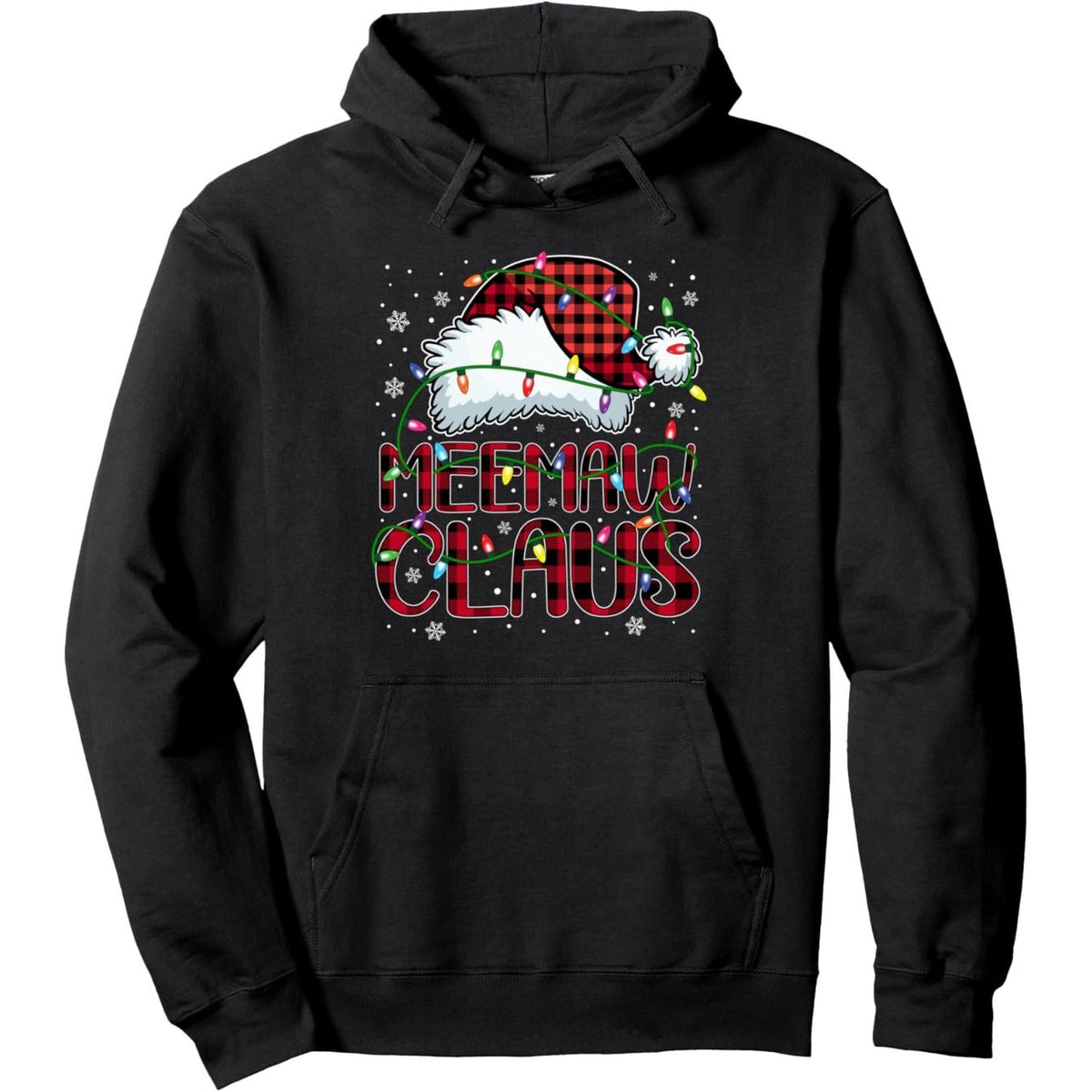 Men's Christmas Buffalo Plaid Meemaw Claus Hoodie