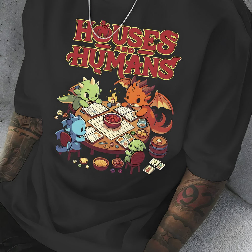 Men's D & D T-Shirt Compatible for D & D Tabletop RPG Game - 100% Cotton