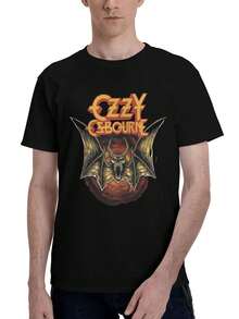 MerchMoment Ozzy Legends Never Die   Screaming Bat T Shirt T Shirt Black New , Great Halloween And Christmas Gift For Friends, Family, Fans, Casual Pure Cotton High Quality, Comfortable Unisex T-Shirt 220g