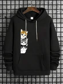 Cat Playing Hide Seek Pattern Men's Hoodie