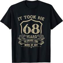 Awesome 68th Birthday Gift Idea Funny 68 Years Old Vintage Retro Design T-Shirt For Men Women Turning Sixty Eight Years In 1955 Black