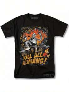Futurama T-Shirt "Töte alle Menschen" - Klassisches Cartoon-Design