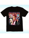 Choi Seung-hyun Vintage Graphic T-Shirt - Vibrant Pink & Black Print, Unisex Casual Summer Tee for Men and Women, Short Sleeve, Regular Fit, Cotton Streetwear Style, Vintage T Shirts
