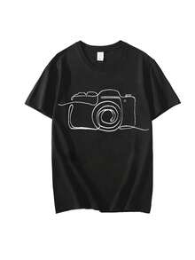 Fotograf Grafik T-Shirts Oberteile Kleidung Kamera Liebhaber T-Shirt Homme Fotografie T-Shirt für Herren Kurzarm Herren Bekleidung, Große Größen