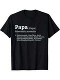 Herren 220G Lässig-Shirt- Lustiger Vatertag mit deutscher Ausspracheführung & mehrsprachigem Papa Design, Regular Fit Kurzarm Rundhals T-Shirt für Väter, Lässig Wear verspielter Muster bequeme Passform, Vatertags T-Shirt