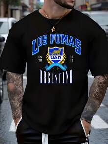 Argentina Rugby Team Shirt Design - Men'S Casual Crew Neck T-Shirt - Pure Cotton - Comfortable Fabric - Short Sleeve T-Shirt