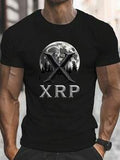 Herren XRP Grafik T-Shirt - Weißes Rundhals Kurzarmshirt mit Mond & X Design, Leichter Loose Fit Casual Top für Bitcoin- und Krypto-Fans, Maschinenwaschbar Ganzjahres-Komfort, Moonandxdesign, Langlebiger Druck, Bequemes Material