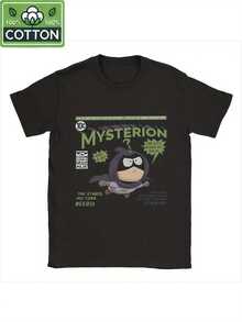 Lässig South Parks Herren & Damen Mysterion Grafik T-Shirt - 100% Baumwolle Kurzarm Rundhals Tee mit kräftigem geometrischem Muster, Regular Fit Lässig Shirt für alle Jahreszeiten