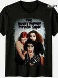 Herren The Rocky Horror Picture Show 1975 Vintage Poster Grafik T-Shirt - Retro 70er Jahre weiches Stretchmaterial, lässig geschnittenes Lässig Shirt mit strapazierfähigem Heißtransfer-Muster für lässige Outfits & Filmabende, Filmshirts