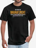 Herren-T-Shirt mit Lustigem Baustellen-Humor - Ich Bin Die Bauaufsicht Grafikdruck, Schwarz mit Gelbem Text, Regular Fit für Einweihungspartys & Bauträger-Meilensteine, Maschinenwaschbares Witziges Geschenk