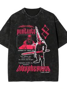 2025 Vintage Baumwoll-T-Shirt Silent Hill Blasphemous Mode Tee Für Männer Sommer Y2K Klassisches Oberteil