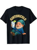 Gin Tonic Alkohol Lustiger Zwerg Gintonicolo Witzige Spruch T-Shirt - Sommer Kurzarm Baumwollshirt Für Männer, Schwarz