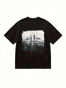 GTA 6 Jason & Lucia Grafik-T-Shirt - Baumwolle Atmungsaktives Crew Neck Tee Mit Einzigartigem Kunstwerk, Maschinenwaschbar, Perfektes Geschenk Für Papa Oder Großvater (S-XXXL, Schwarz), Mutiges Grafik-T-Shirt, Bequeme Passform