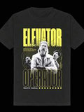 Elektrischer Callboy Elevator Operator Grafik-T-Shirt - Schwarzes Baumwoll-Crewneck, Kurzarm, Leicht & Atmungsaktiv für Männer & Frauen, Perfekt für Lässige Sommeroutfits, Lässige Sommerkleidung  Kühnes Grafik-T-Shirt  Bequeme Passform