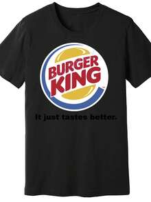 Burger King Logo T-Shirts 879684 Lustiges Herren T-Shirt Mit Kurzen Ärmeln In Schwarz PR2