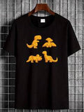 Dinosaurier Hühnchen Nuggets Muster Dinosaurier Nuggets Liebhaber T-Shirt, weiche Designer Kleidung, leicht grafisches Mode Design, dehnbar und vielseitig, für den täglichen Gebrauch, bequem, stilvolle, atmungsaktive, unisex Lässig Streetwear