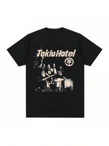 Rock Band Tokio Hotel Beyond The World 2023 Tour Konzert T-Shirt Herrenmode Lässige Kurzarm T-Shirt Hip Hop Punk T-Shirts