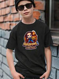 Jungen Burger Pompon Muster T-Shirt - Schwarz Lässig, Maschinenwäsche, Kurzarm Sommer T-Shirt mit lustigem Cartoon Design, Jungen Hemd