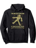 Fun Electrician Skull Lightning Bolt Hoodie