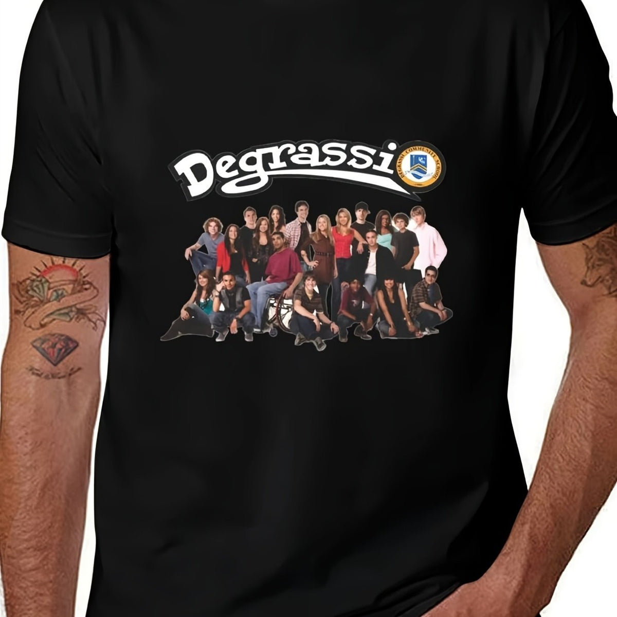 Degrassi The Generation Cast Graphic T-Shirt - Black Cotton Crew Neck, Short Sleeve, Casual Fit with Colorful Character Design, Perfect for Fans and Casual Attire, Fan Merchandise | Playful Design | Comfortable Fit, Degrassi Shirt