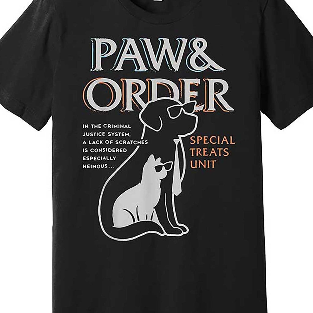 1pc Men's Dog & Cat Paw Print T-Shirt - 100% Cotton Relaxed Fit Short Sleeve Crew Neck Tee with Pet Owner Design, All-Season Casual Wear for Dog Training & Everyday Outfits - Ideal Gift for Pet Lovers (Black)