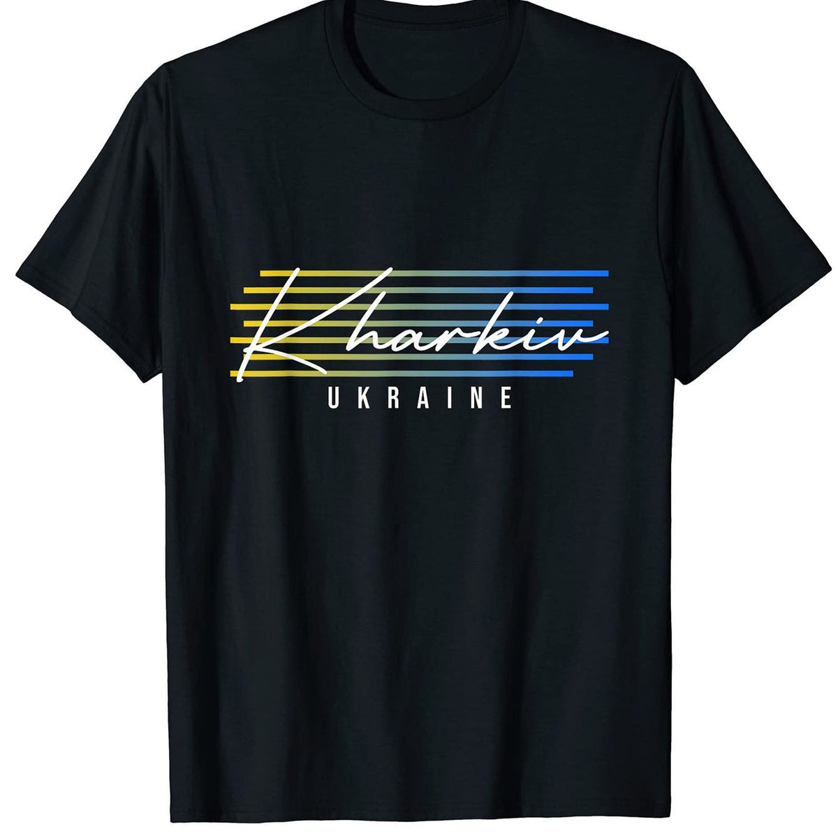 Kharkiv Ukraine Souvenir Gift T-Shirt Black Cotton Classic for Daily Wear Travel Casual Sports Stretchy Made of Pure Cotton