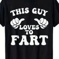 Men's Funny "This Guy Loves to Fart" T-Shirt with Fart Sound Effects - Loud Fart Noises Suitable for Parties, Pranks & Novelty Gifts - Comfortable Casual Round Neck Tee for Humorous Outfits & Fart Jokes, PLUS SIZE