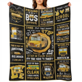 1pc Bus Driver Gifts Flannel Blanket, Bus Driver Appreciation Gifts, School Bus Driver Gifts For Men Women, Birthday Gifts For Bus Driver, Thank You For School Bus Driver Back To School Gifts Throw Bl