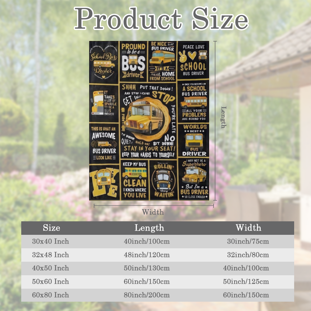 1pc Bus Driver Gifts Flannel Blanket, Bus Driver Appreciation Gifts, School Bus Driver Gifts For Men Women, Birthday Gifts For Bus Driver, Thank You For School Bus Driver Back To School Gifts Throw Bl