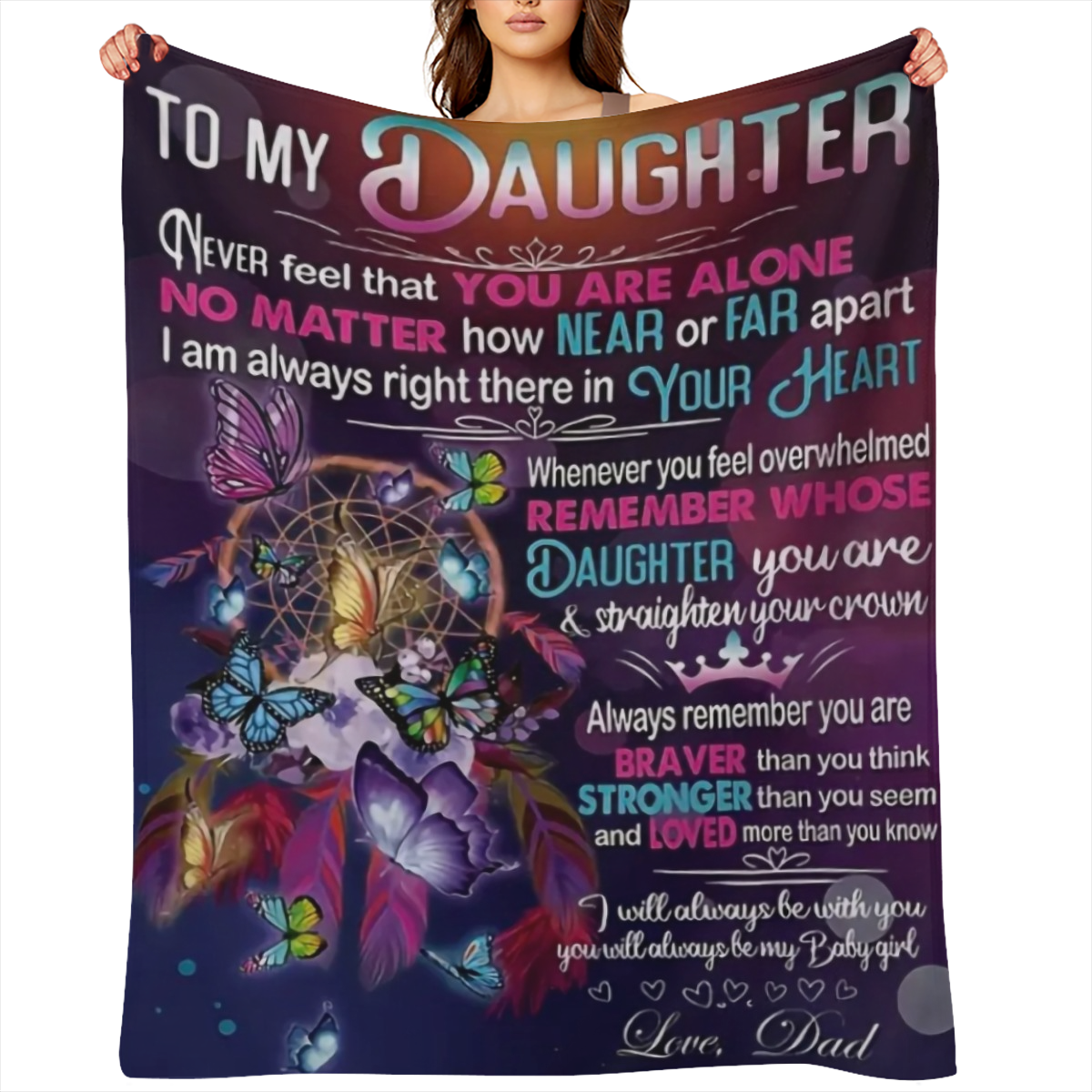 Cozy Flannel Throw Blanket for Daughter - Warm Soft Versatile for Couch Bed Travel All- Season Comfort