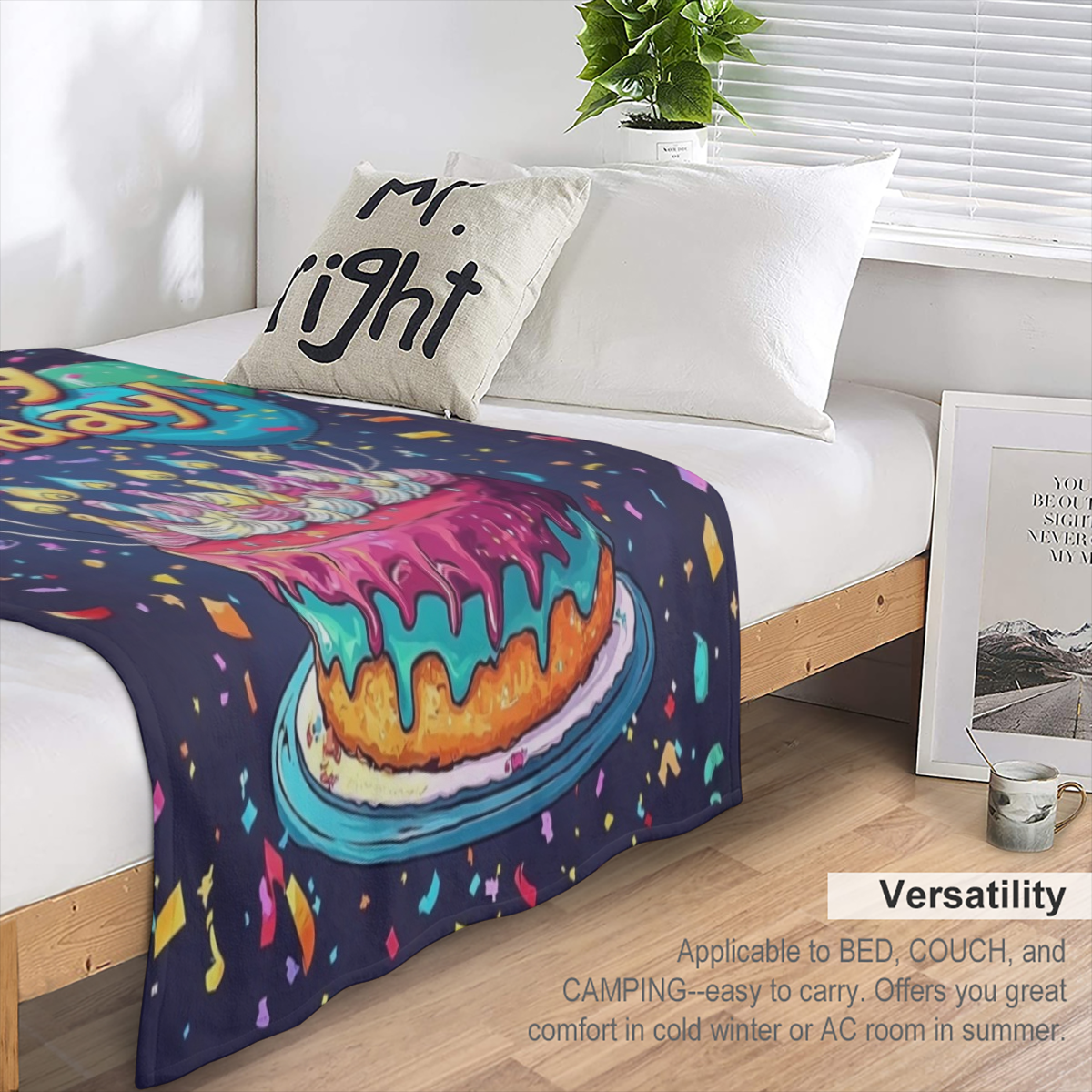 1pc Manta Divertida, Manta Suave para Exteriores - Ideal para Decoracin del Hogar, Excursiones al Aire Libre, Da de San Valentn, Navidad, Accin de Gracias, Nochevieja y Ms