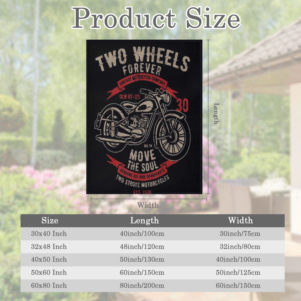 1pc Vintage Motorcycle Flannel Throw Blanket - Glam Style, Red, Polyester, Non- Woven, All- Season, Anime- Inspired with Inspiring Quote, Multi- Use for Nap & Throw, Ideal Birthday Gift
