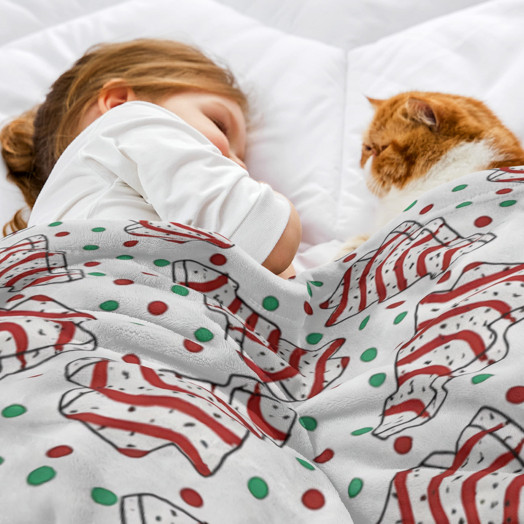 Christmas Throw Blanket Cartoon Christmas Tree Pattern Winter Holiday Blanket, Christmas Decorations Gifts For Women , Soft Cozy Fuzzy Warm Flannel Throws For Couch Bed Sofa Home Decor, 49" X 59" Nord