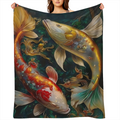 1 piece of Chinese koi soft blanket sofa comfortable and warm office and travel a must- have for family travel the best choice for sending friends