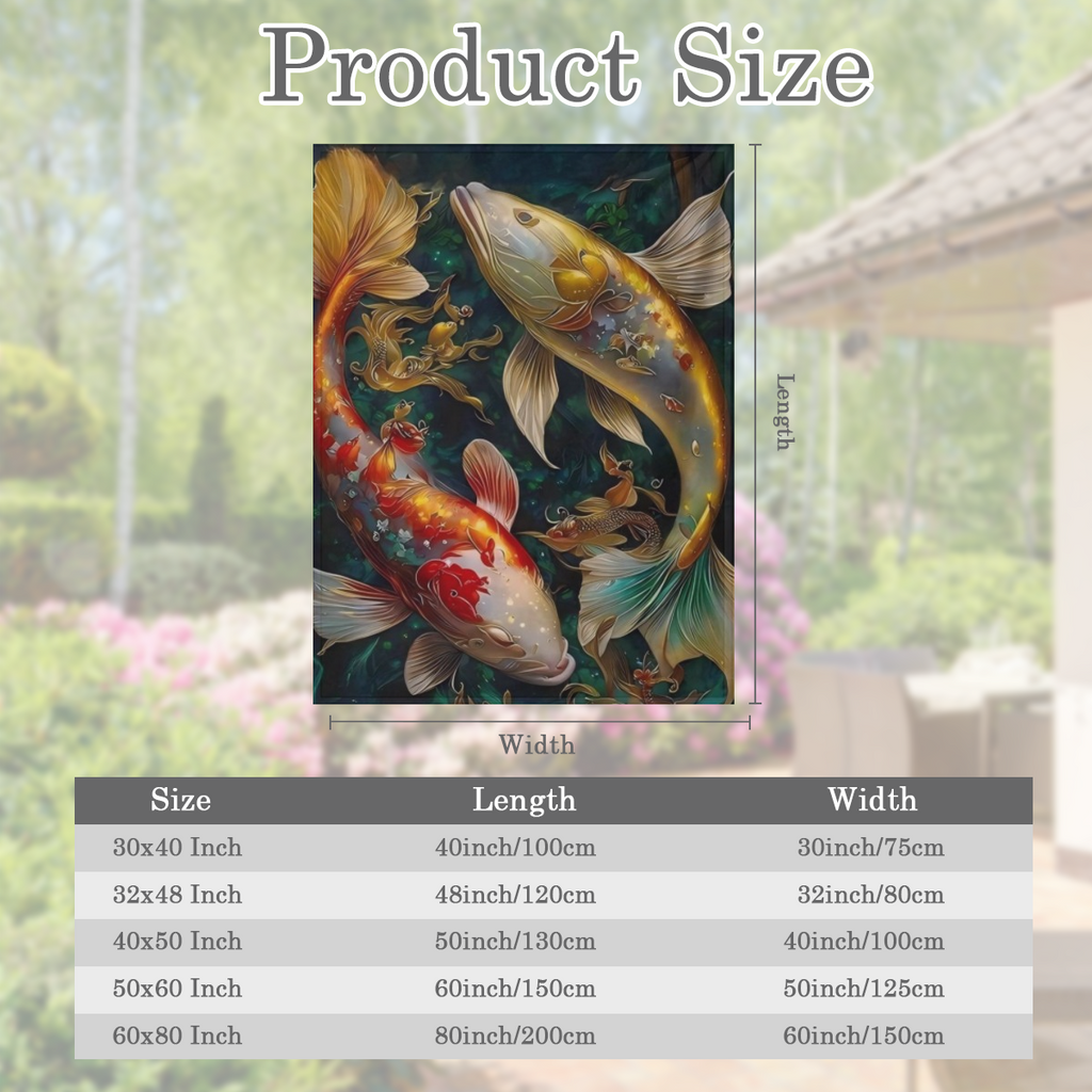 1 piece of Chinese koi soft blanket sofa comfortable and warm office and travel a must- have for family travel the best choice for sending friends