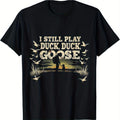 Kuiu Sitka Drake Dux Men's Waterfowl Hunting T-Shirt - Black Duck Camo with "I Still Play Duck Duck Goose" Graphic, Regular-Fit Short Sleeve, Machine Washable Outdoor Apparel, Wildlife Enthusiast Gear, Waterfowl Themed, Comfortable Fit, Allseason Fabric