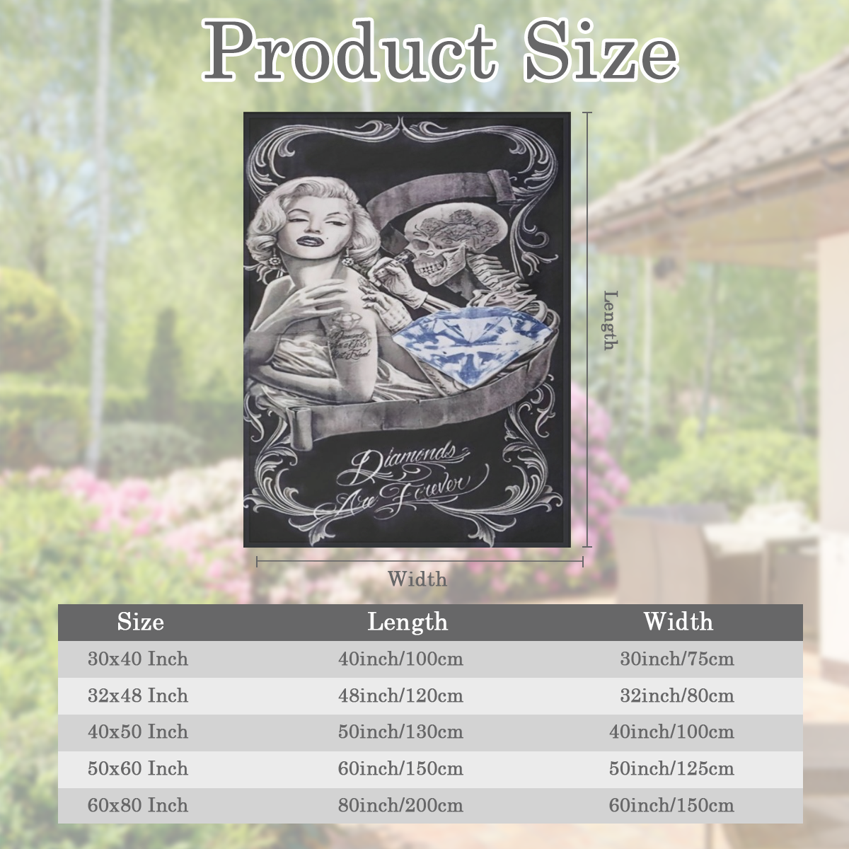 Contemporary Hypoallergenic Flannel Throw Blanket with Skeleton and Diamond Graphic, Luxurious Plush Multipurpose Bedding, Digital Print, All- Season Comfort Polyester,