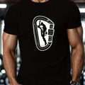 Chemise Graphique d'Escalade pour Hommes - T-Shirt Léger et Respirant pour Gym, Randonnée, Escalade - Design Aventure Extérieure Toutes Saisons - Idéal pour Grimpeurs & Passionnés de Sports Extrêmes, Col Classique, Lavable en Machine