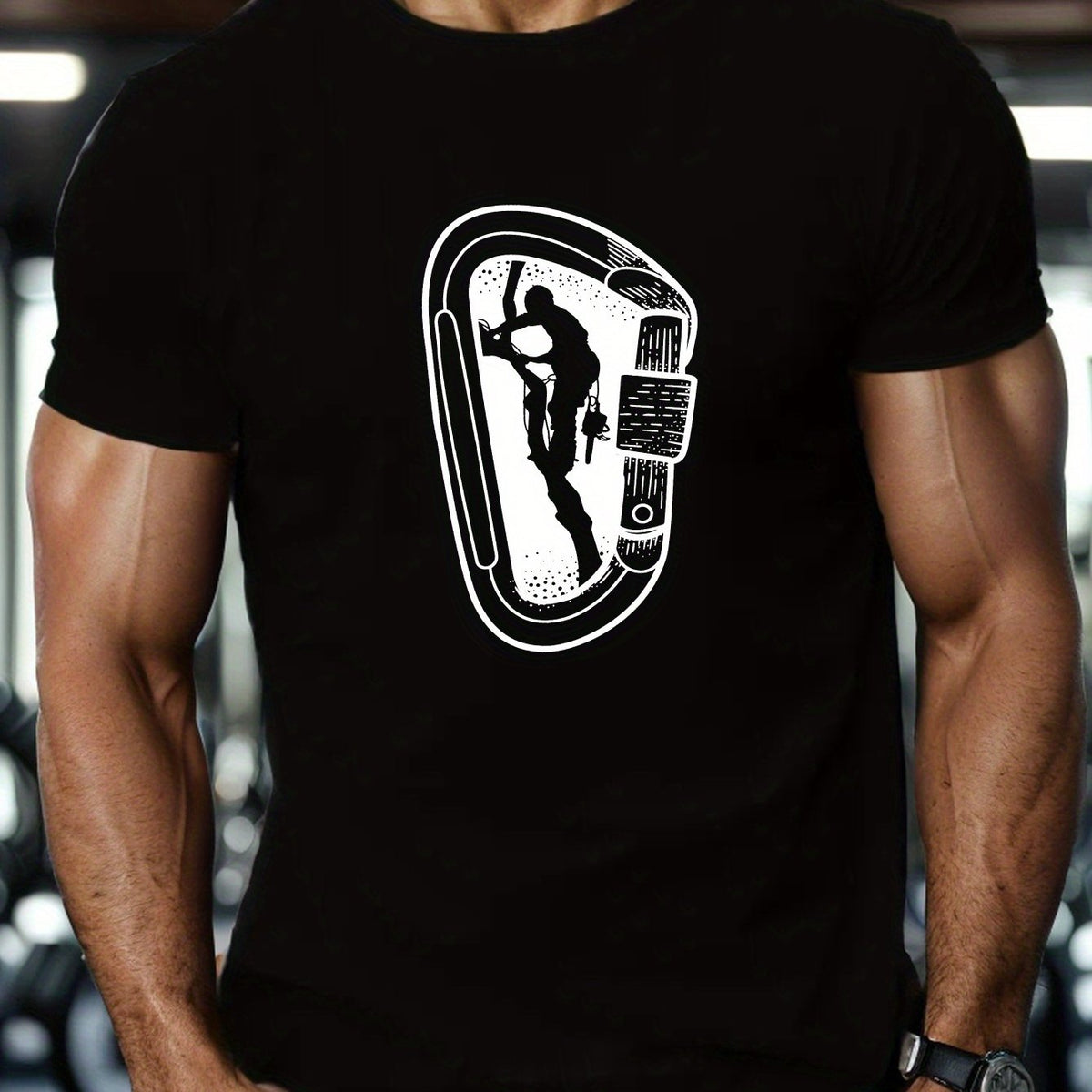 Chemise Graphique d'Escalade pour Hommes - T-Shirt Léger et Respirant pour Gym, Randonnée, Escalade - Design Aventure Extérieure Toutes Saisons - Idéal pour Grimpeurs & Passionnés de Sports Extrêmes, Col Classique, Lavable en Machine