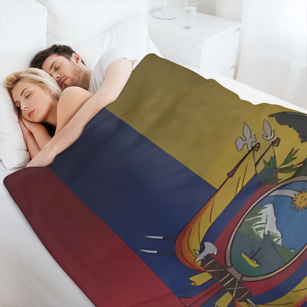 Comfortable and Cozy Ecuador Vintage Flag Flannel Blanket Soft and Comfortable All Season Blanket for Sofa Couch and Living Room, 280gsm 100 Polyester,