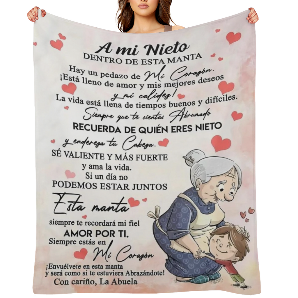 Una Manta Moderna con Patr¨®n de Letras Espa?olas para Nietos - Franela Hipoalerg¨¦nica, Impresa Digitalmente, Lavable a M¨¢quina, C¨®moda y Multifuncional para Todas las Estaciones, Decoraci¨®n para