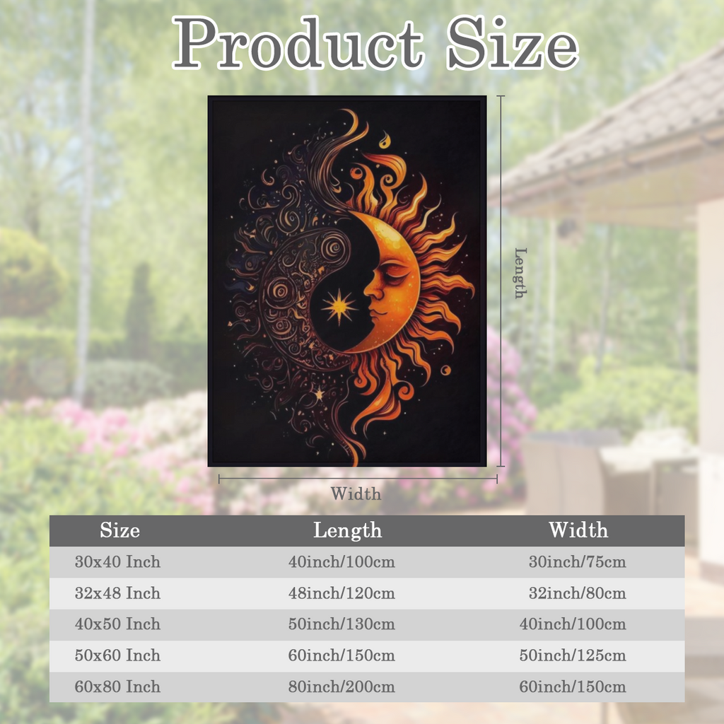1pc Flannel Creative Boho Sun And Moon Printed Blanket Comfortable And Soft For Adults Multi- specification Four Seasons Blanket Air Conditioning Nap Casual Sofa Blanket Print Blanket