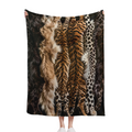 2D Flat, 1pc, Soft Cozy Blanket, Luxury Plush Faux Fur Flannel Blanket, with Realistic Leopard Cheetah Coyote Mink Animal Prints Ultra Soft Blanket All Season Comfort for Sofa Bed Camping Travel Cozy